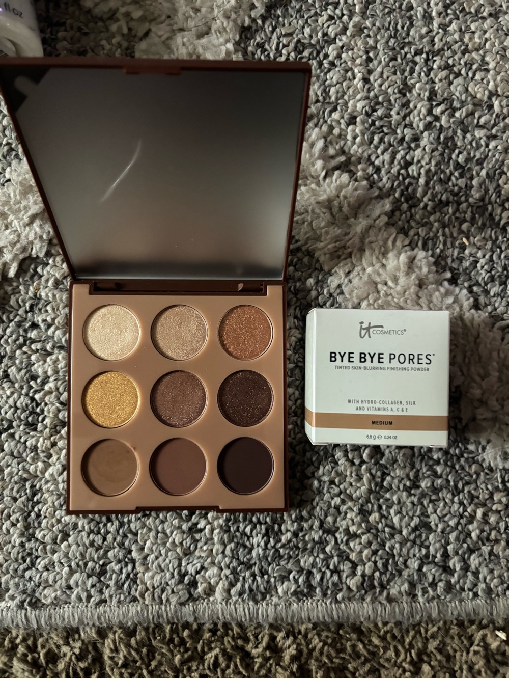 Morphe Neutral Brown & Gold Eyeshadow Palette and bye bye pores